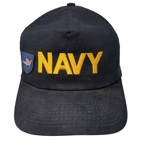 Navy Snapback 5 Panel Cap Blue One Size Adjustable Embroidered Outdoor P Brand - Picture 1 of 9